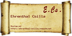 Ehrenthal Csilla névjegykártya